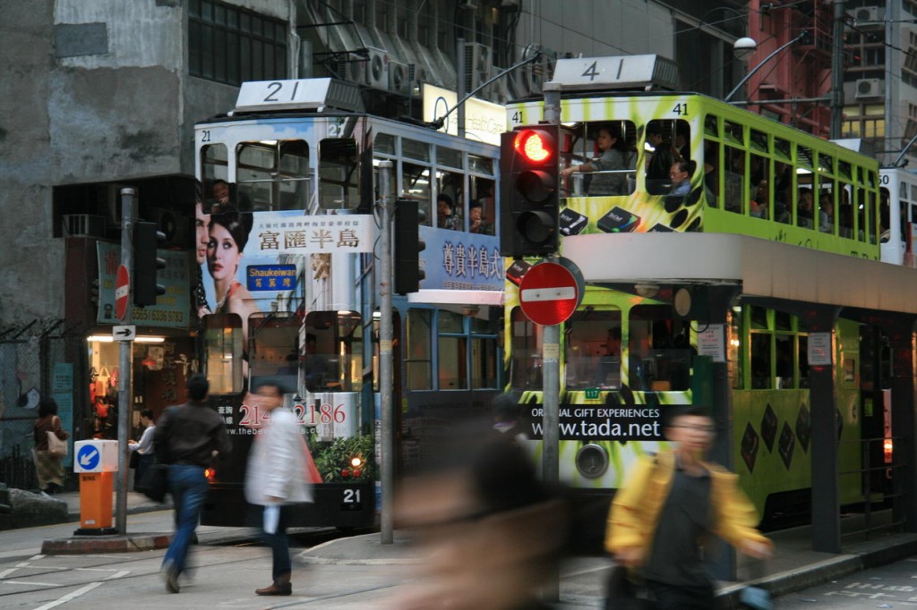 Un paseo en los tranvías de Hong Kong